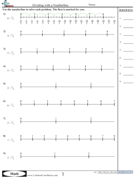 Numberline Whole By Fraction Worksheet - Numberline Whole By Fraction worksheet